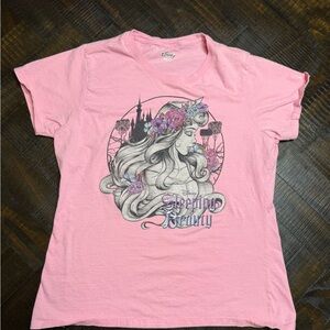 Disney Pink Aurora Floral Castle Graphic Tee